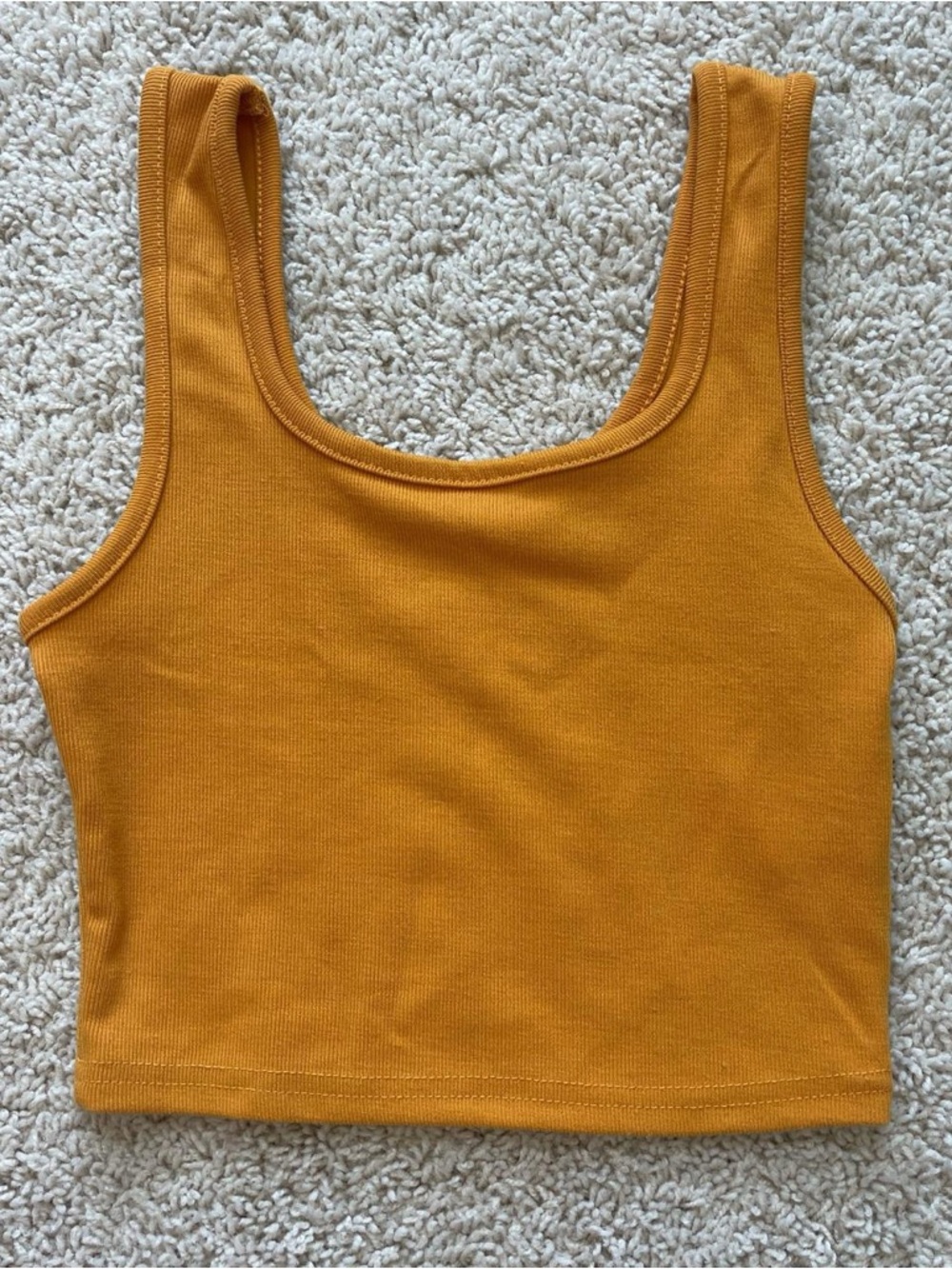 Women’s Cropped Tank Top in Mustard Yellow